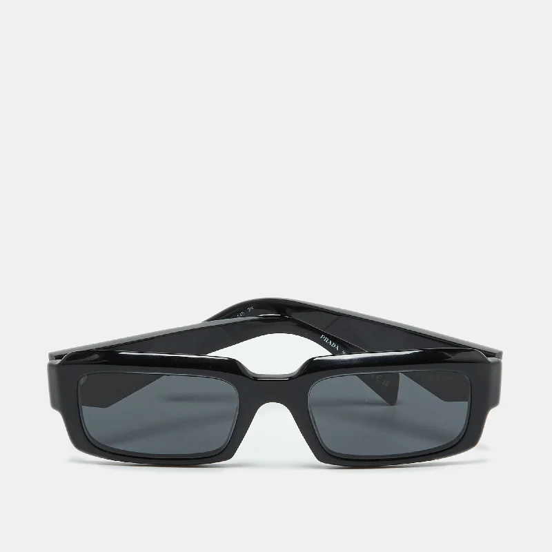 Prada Black/grey Spr27Z Symbole Rectangular Sunglasses