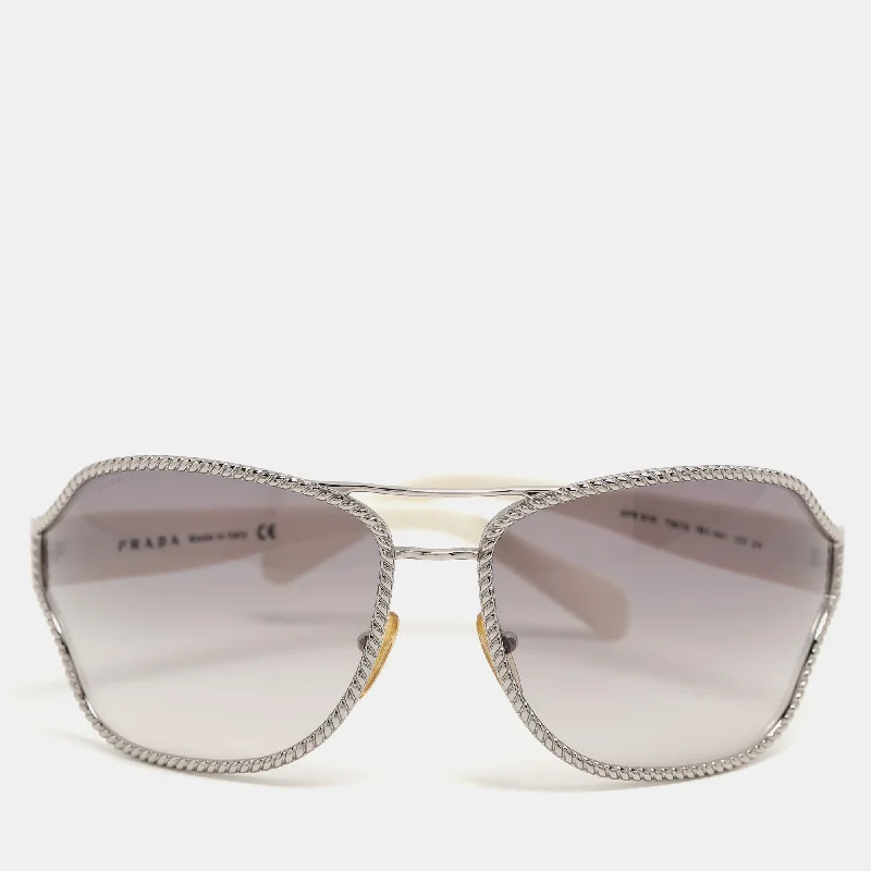 Prada Black/white Metal Shield Spr 61H Sunglasses