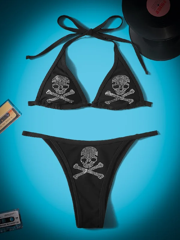 Skull Thong Bikini Swimsuit