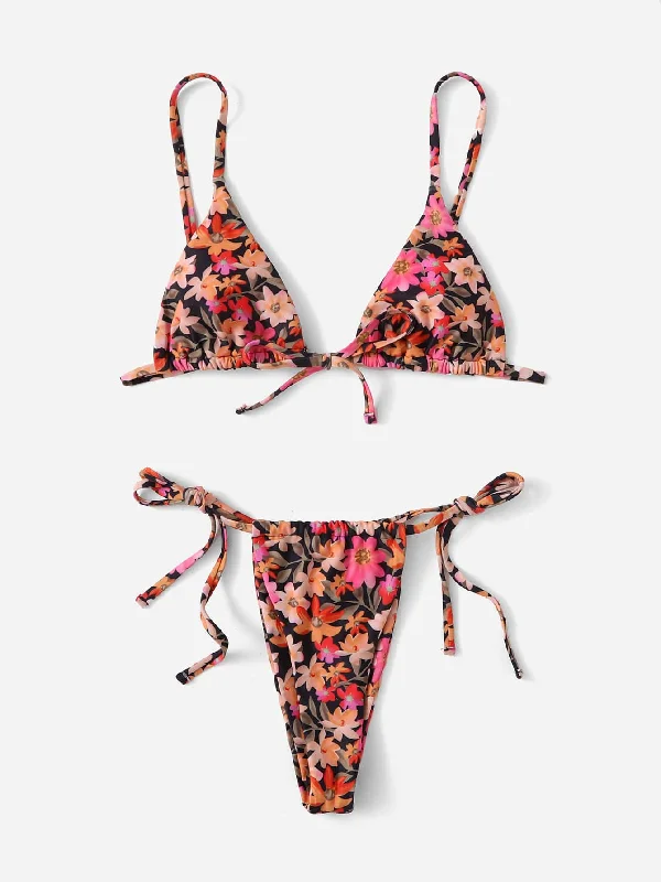 Spring Flowers Thong Bikini