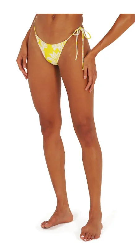 LORI STRING BIKINI BOTTOM- YELLOW/WHITE