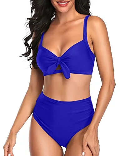 Hawaii Honeymoon Two Piece Bikini Set For Women Bathing Suits-Royal Blue