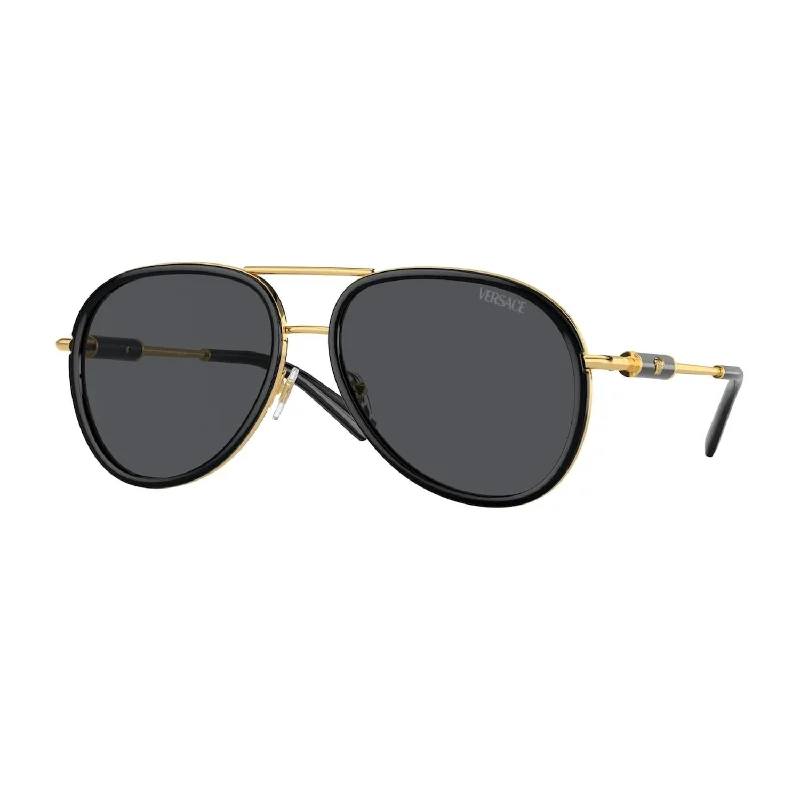 Unisex 0Ve2260 Sunglasses In Black/gold / Dark Grey