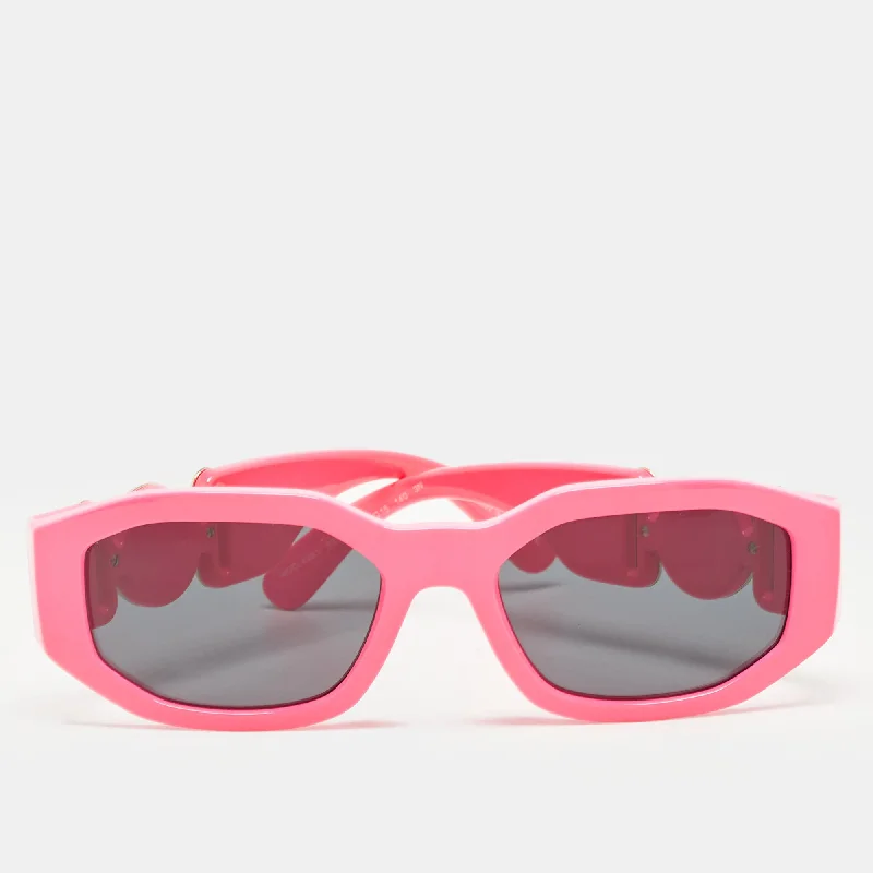 Versace Pink/black Mod 4361 Medusa Biggie Rectangular Sunglasses