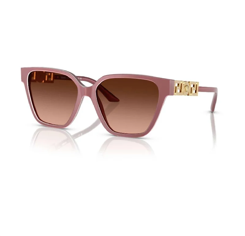 Women's 0Ve4471Bf Sunglasses In Perla Dark Ruby/grey Gradient Pink