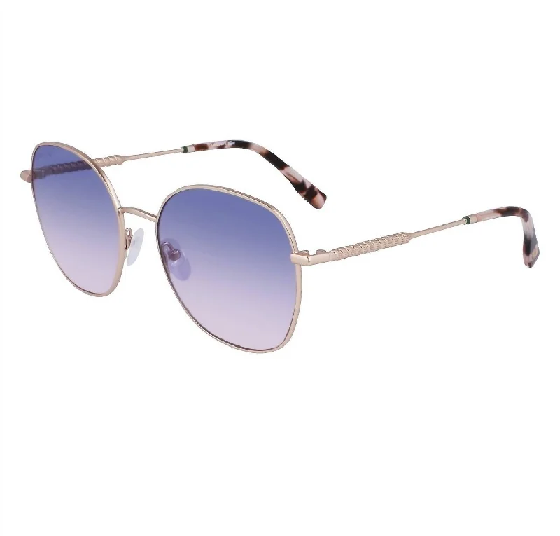 Women's L257S Sunglasses In Matte Rose Gold / Blue Pink Gradient